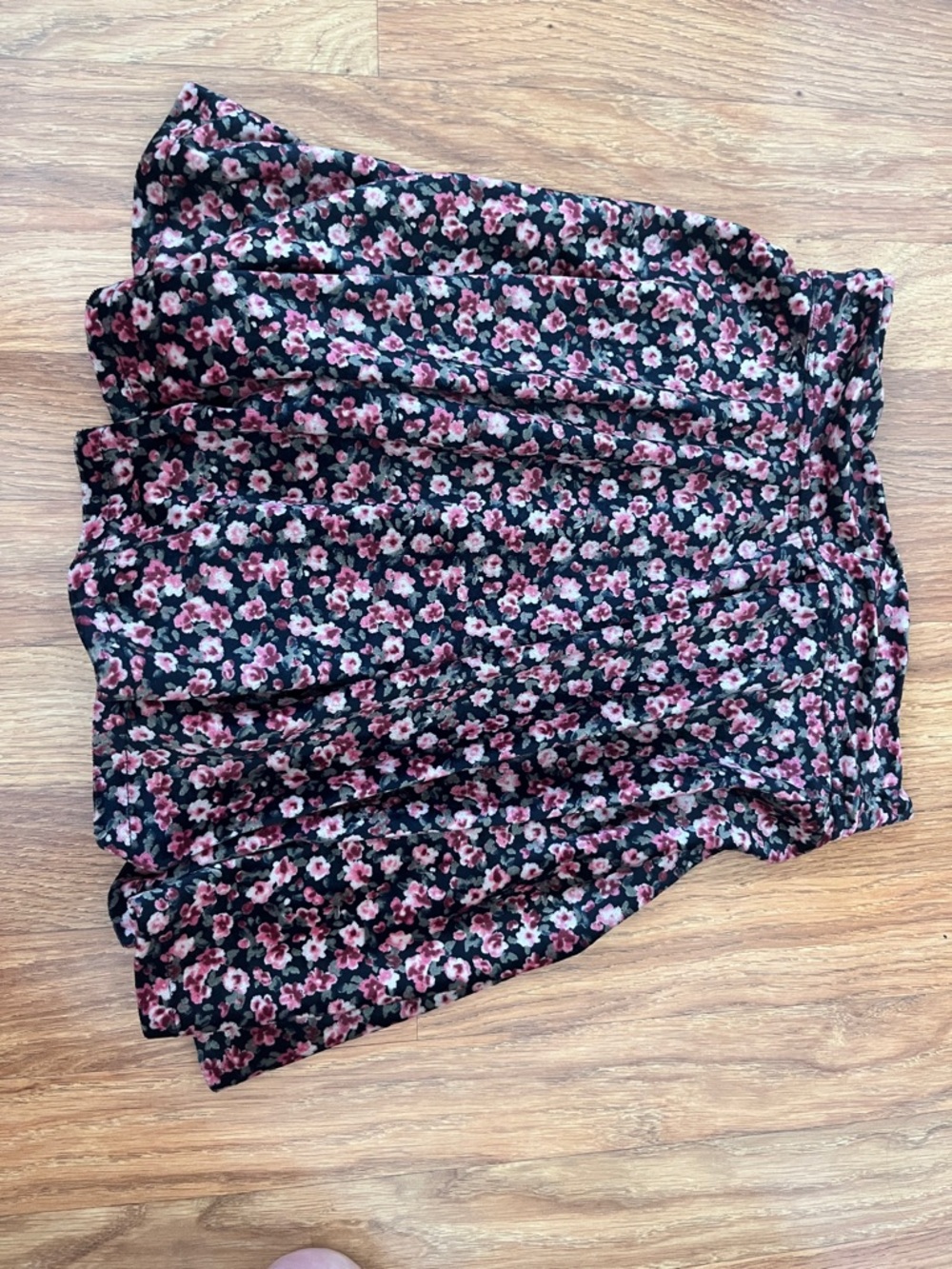 Hollister Black Skater Skirt with Pink Floral Print (great quality)